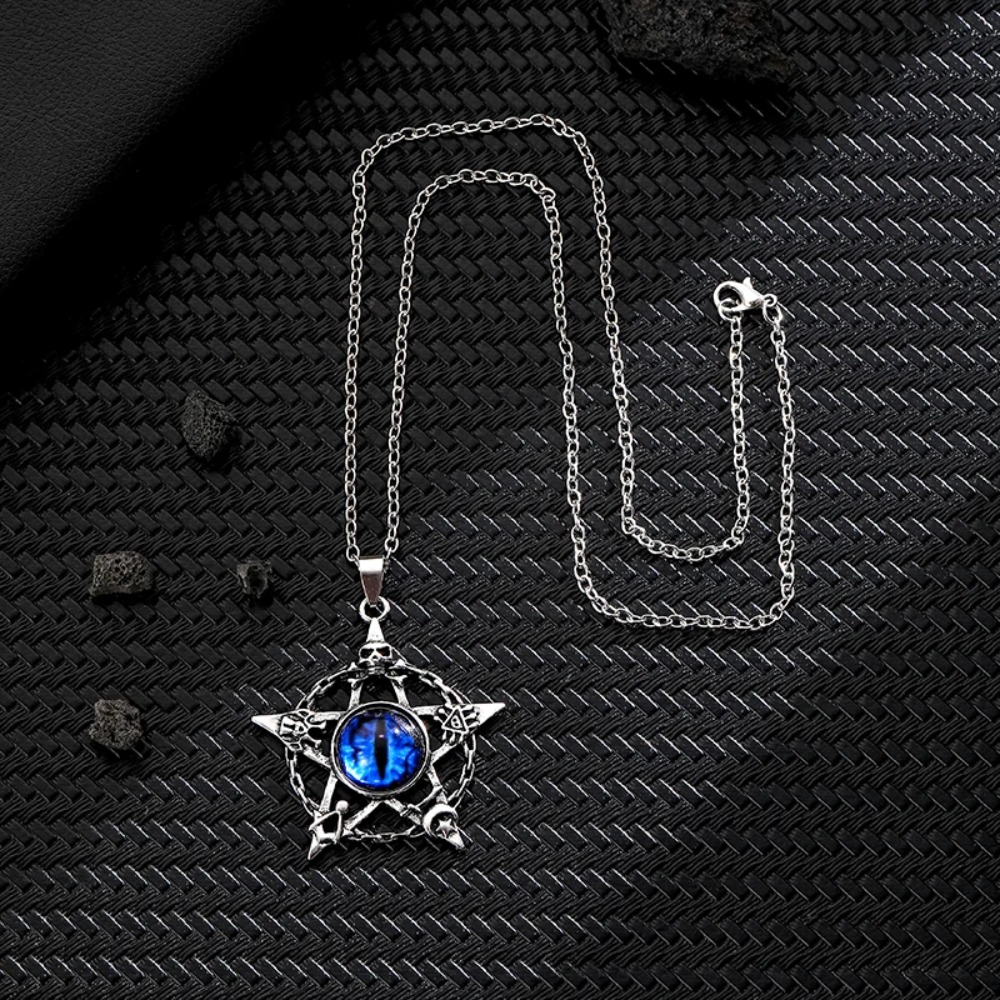 五芒星型のデビルズアイペンダントネックレス、男女兼用、レトロ - Men'S Fashion Necklaces のレビューと価格