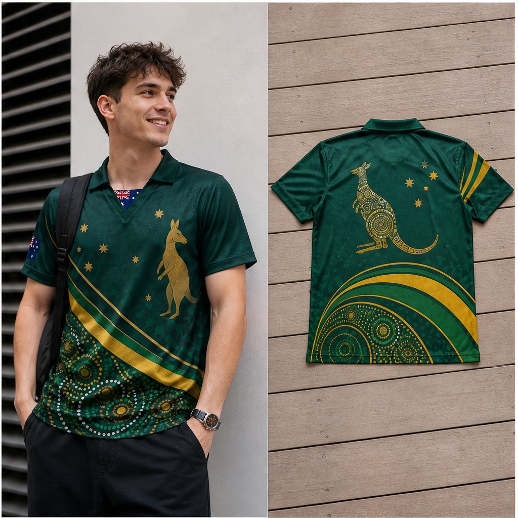 メンズオーストラリアカンガルースターストライプセミポロVネッ - Mens Fashion Australia のレビューと価格