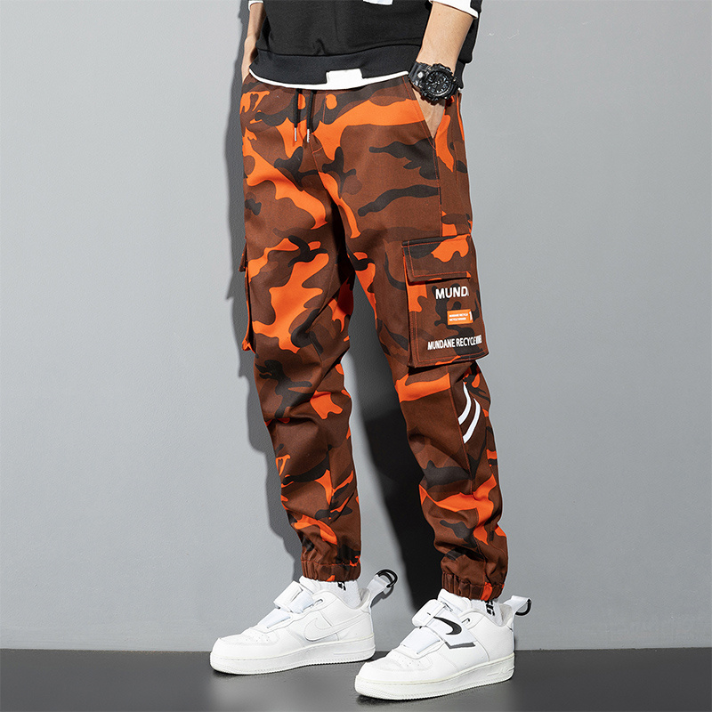 男性用オレンジ色のカーゴパンツ、ヒップホップジョガー、y2k - Chino Pants Men のレビューと価格