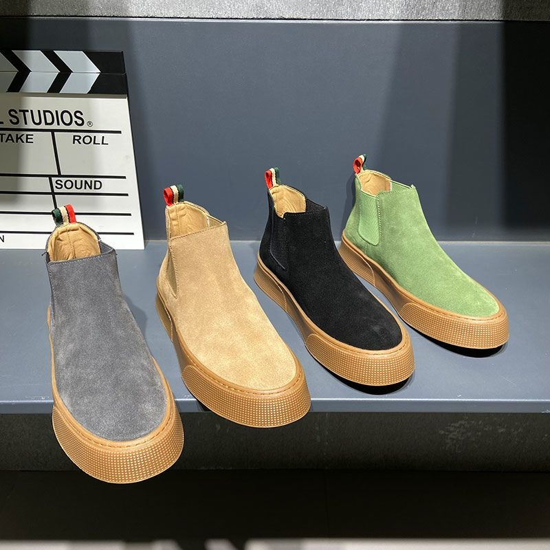 2026秋冬メンズチェルシーブーツ スリップオン PUレザー - Men Fashion Korean Style のレビューと価格