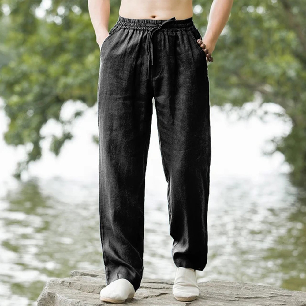 メンズ ビーチパンツ ジョガー ストリート コットン リネン - Chino Pants Men のレビューと価格