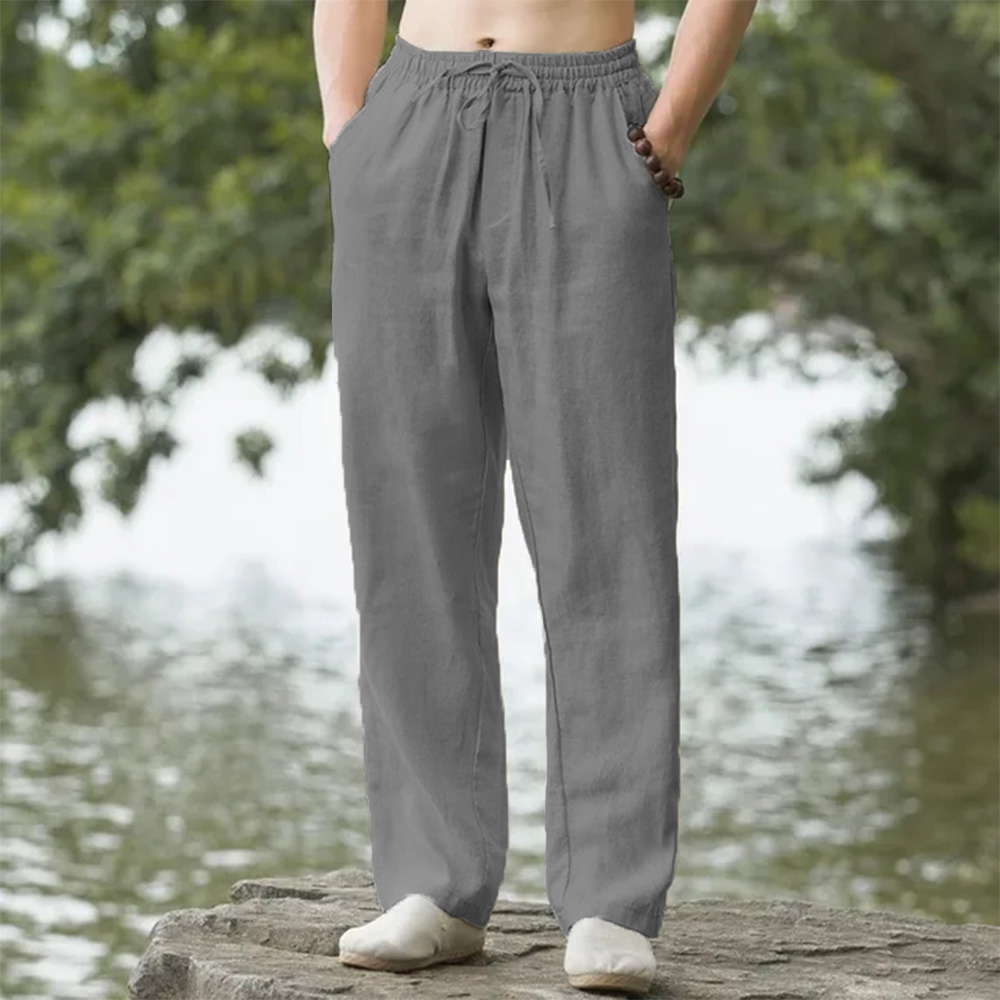 メンズ ビーチパンツ ジョガー ストリート コットン リネン - Chino Pants Men のレビューと価格