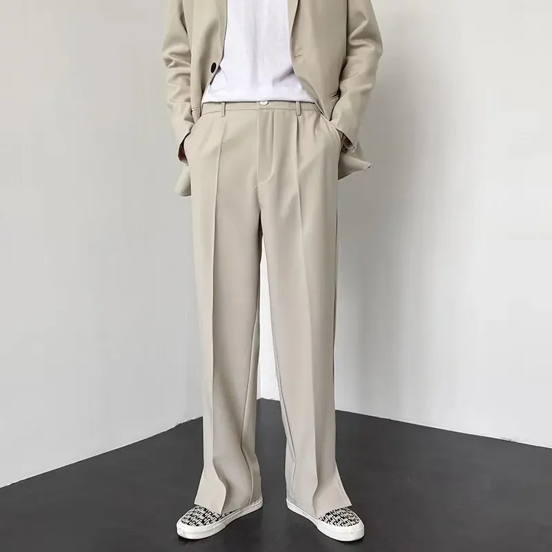 韓国ファッション メンズ ストレート バギー スーツパンツ  - Men Fashion Korean Style のレビューと価格