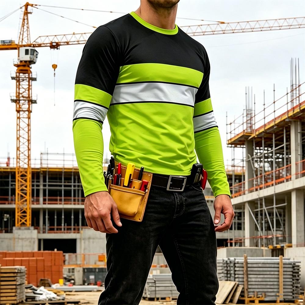 秋の高品質明るい色のストライプ作業服メンズ長袖 Tシャツ通気 - Men'S Fashion Trends 2025 のレビューと価格